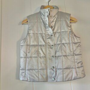 NWT Ralph Lauren Silver/Light Grey Puffy Vest size Petite M